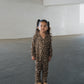 Girl's Bamboo Button Up Lounge Set | Leopard