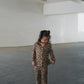 Girl's Bamboo Button Up Lounge Set | Leopard