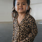 Girl's Bamboo Button Up Lounge Set | Leopard