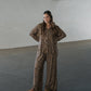 Women's Bamboo Button Up Lounge Set | Leopard