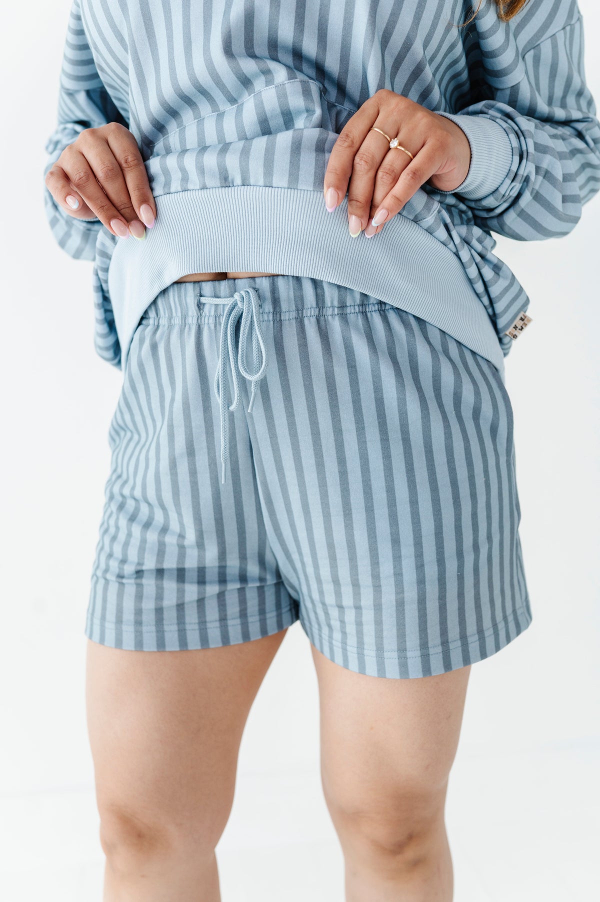 Harbor Stripe Adult Sweat Shorts