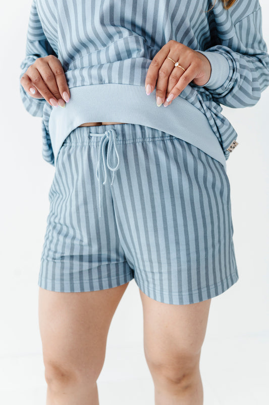 Harbor Stripe Adult Sweat Shorts