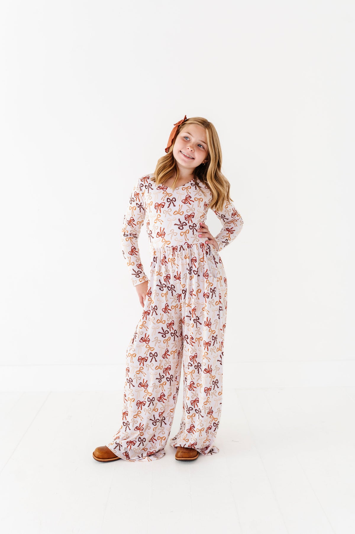 Autumn Ribbons Wide Leg Romper