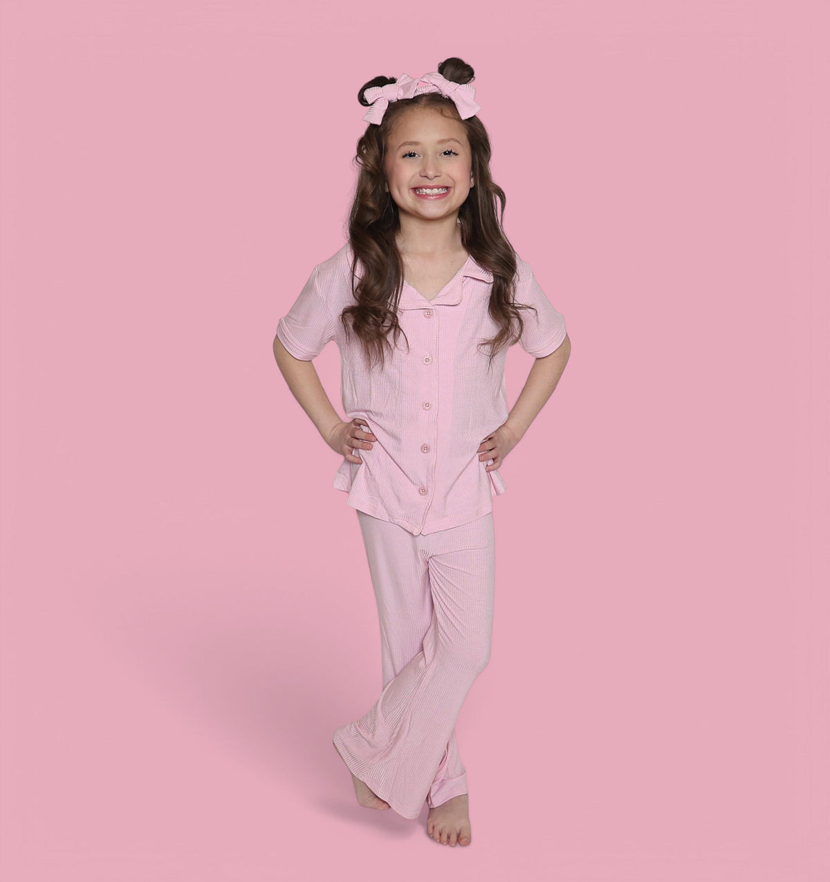 PINK ROSE DREAM GIRL'S FLARE SET