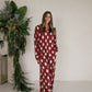 Women's Bamboo Button Up Lounge Set | Vintage Santa
