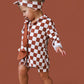COPPER CHECKERS GIRL'S DREAM GOWN