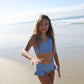 Girls Two Piece Swimsuit | Blue Gingham