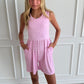 Pink Polka Dot Tank Shorty Romper