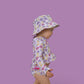SWEET SUMMER DREAM RASH GUARD RUFFLE TWO-PIECE SWIM SUIT