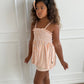 Orange Stripe Babydoll Smocked Set