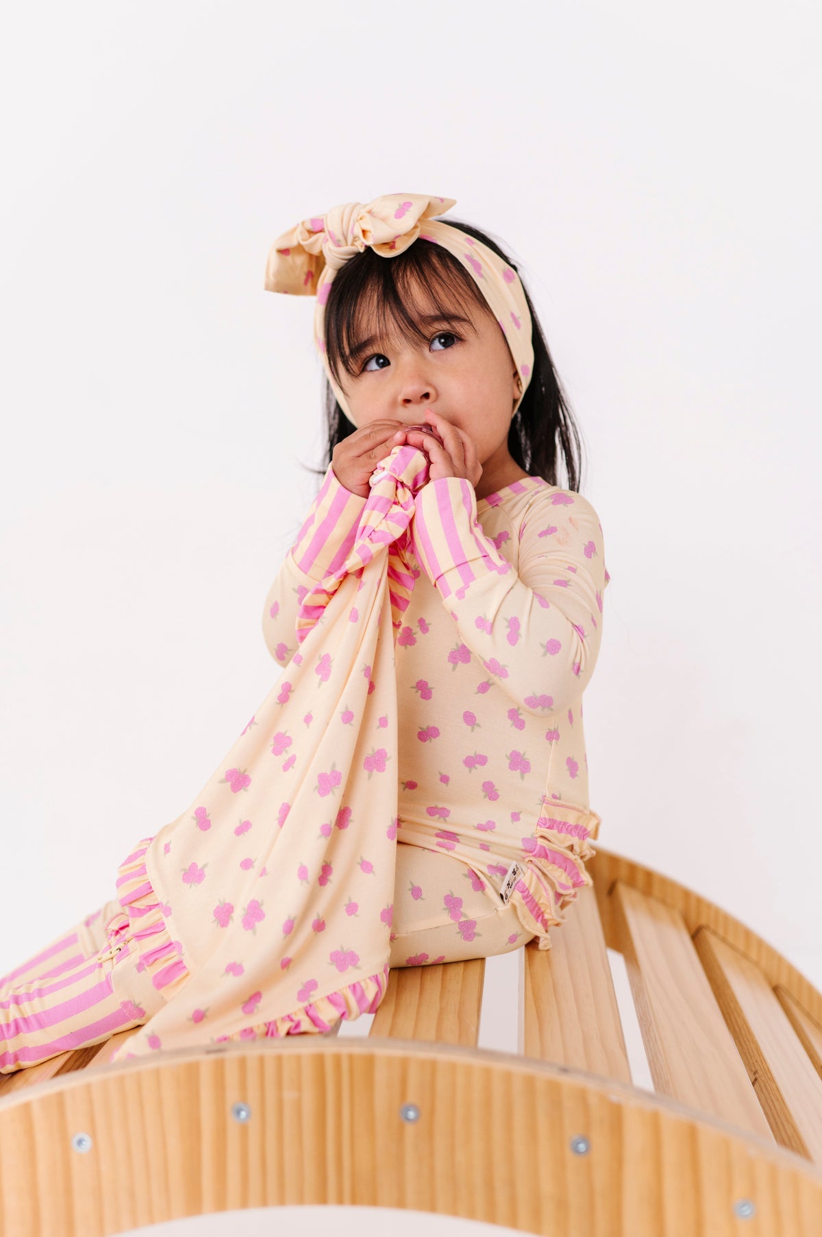 Buttercream Blossoms Ruffle Paci Lovey