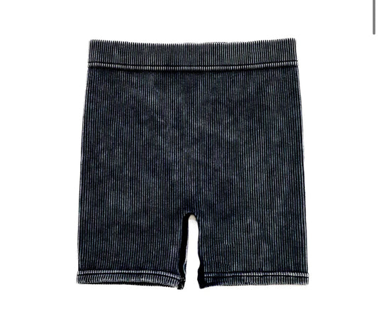 LJ Acid Wash Bikers - Onyx