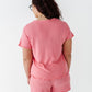 Rose Adult Ruffle Waffle Knit Set