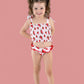 ONE IN A MELON DREAM SMOCKED TANKINI TWO PIECE SWIM SUIT