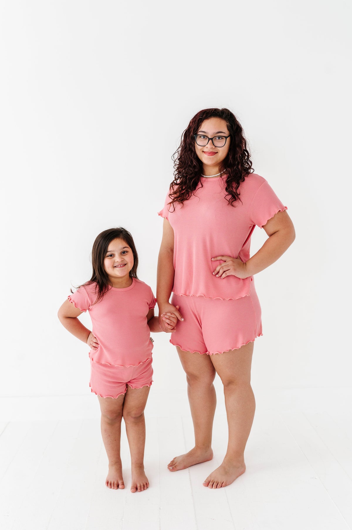 Rose Adult Ruffle Waffle Knit Set