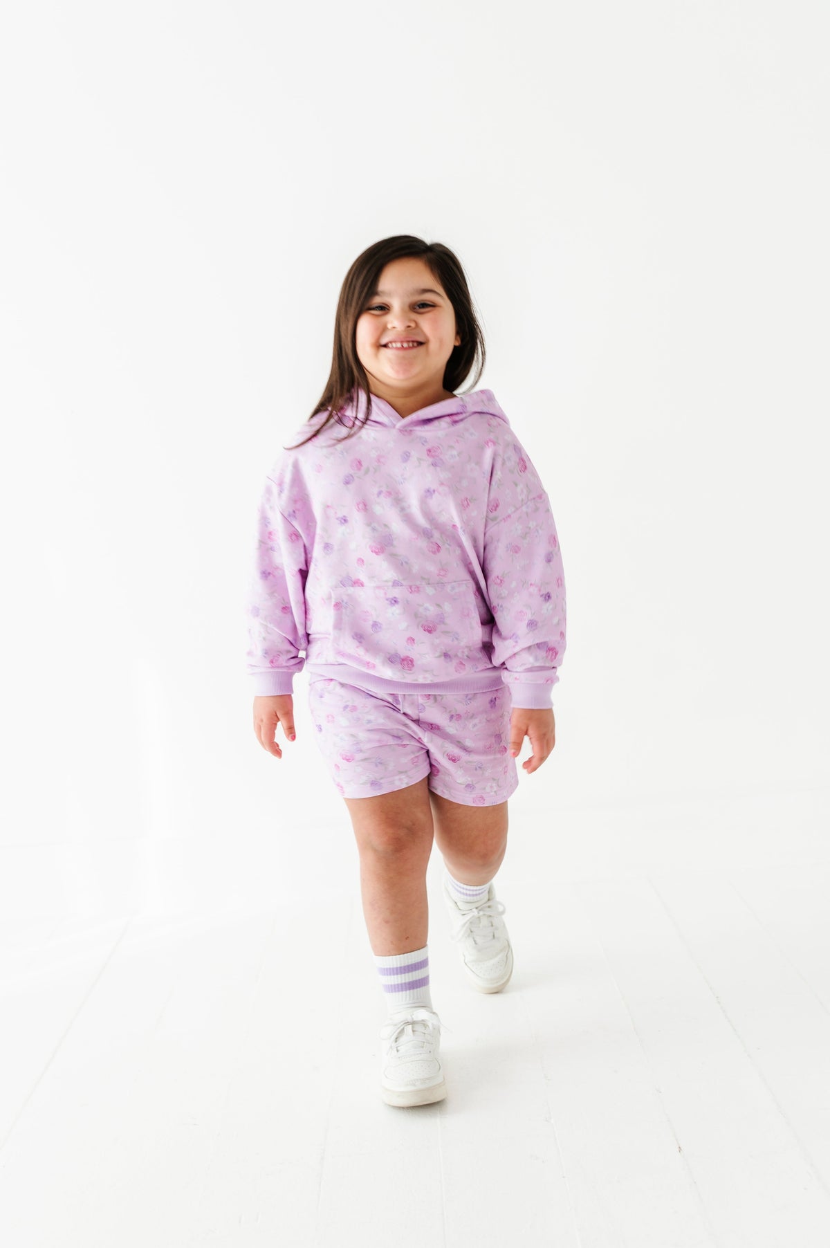 Lilac Petals Kids Sweat Shorts