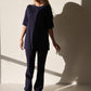 Short Sleeve Bamboo Women's Lounge Set | Blueberry Ribbed