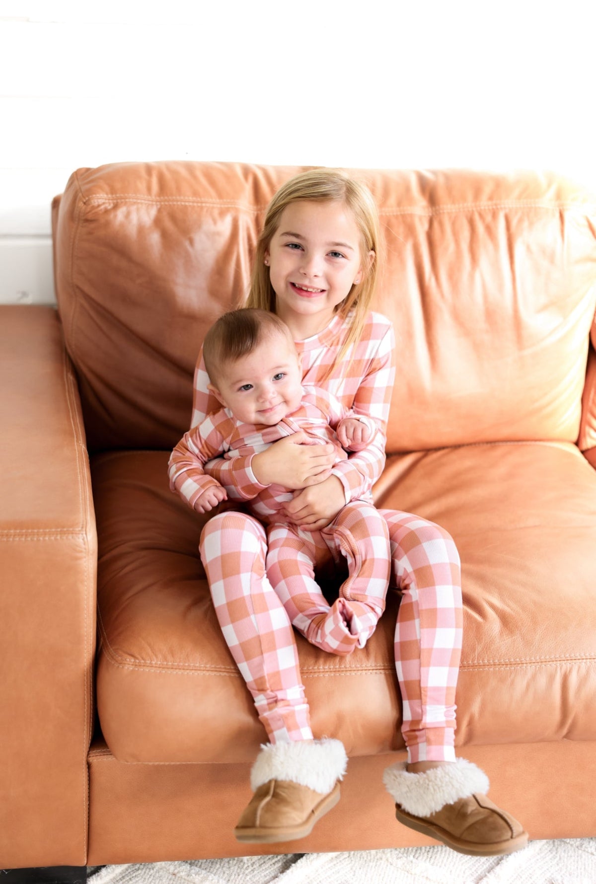 CORAL GINGHAM | TWO PIECE SET