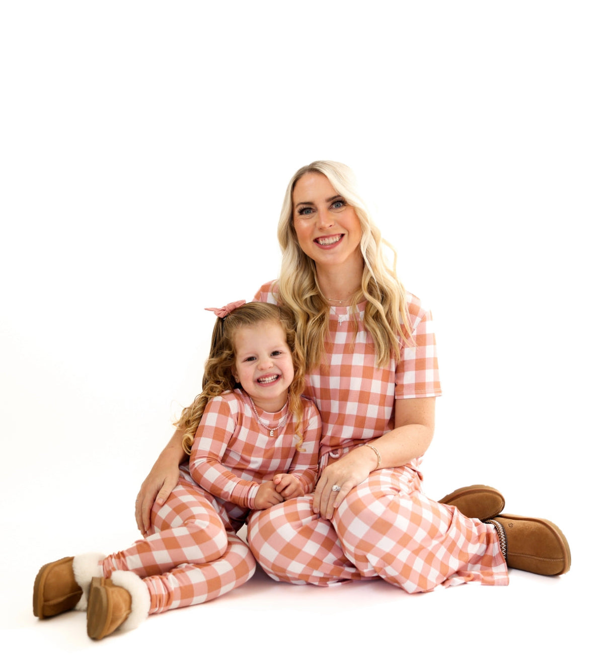 CORAL GINGHAM | ADULT SET