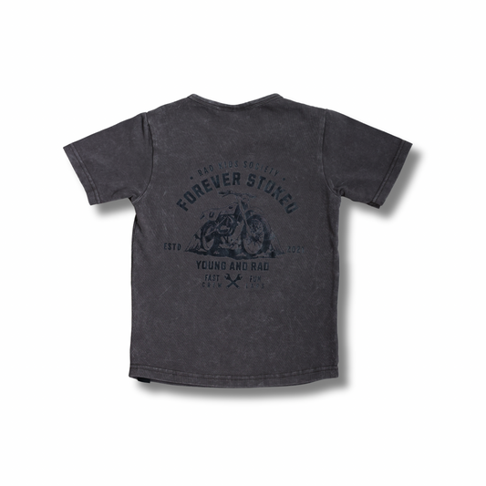 STOKED MOTO TEE // GREY