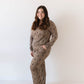 Women's Bamboo Pajama | Brown & Black Lightning Bolt