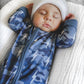 Bamboo Zip Romper | Blue Camo Bolts