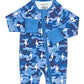 Bamboo Zip Romper | Blue Camo Bolts