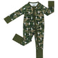 Bamboo Zip Romper | Green Camo Bolts
