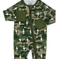 Bamboo Zip Romper | Green Camo Bolts