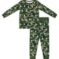 Bamboo Two Piece Set | Green Camo Bolts