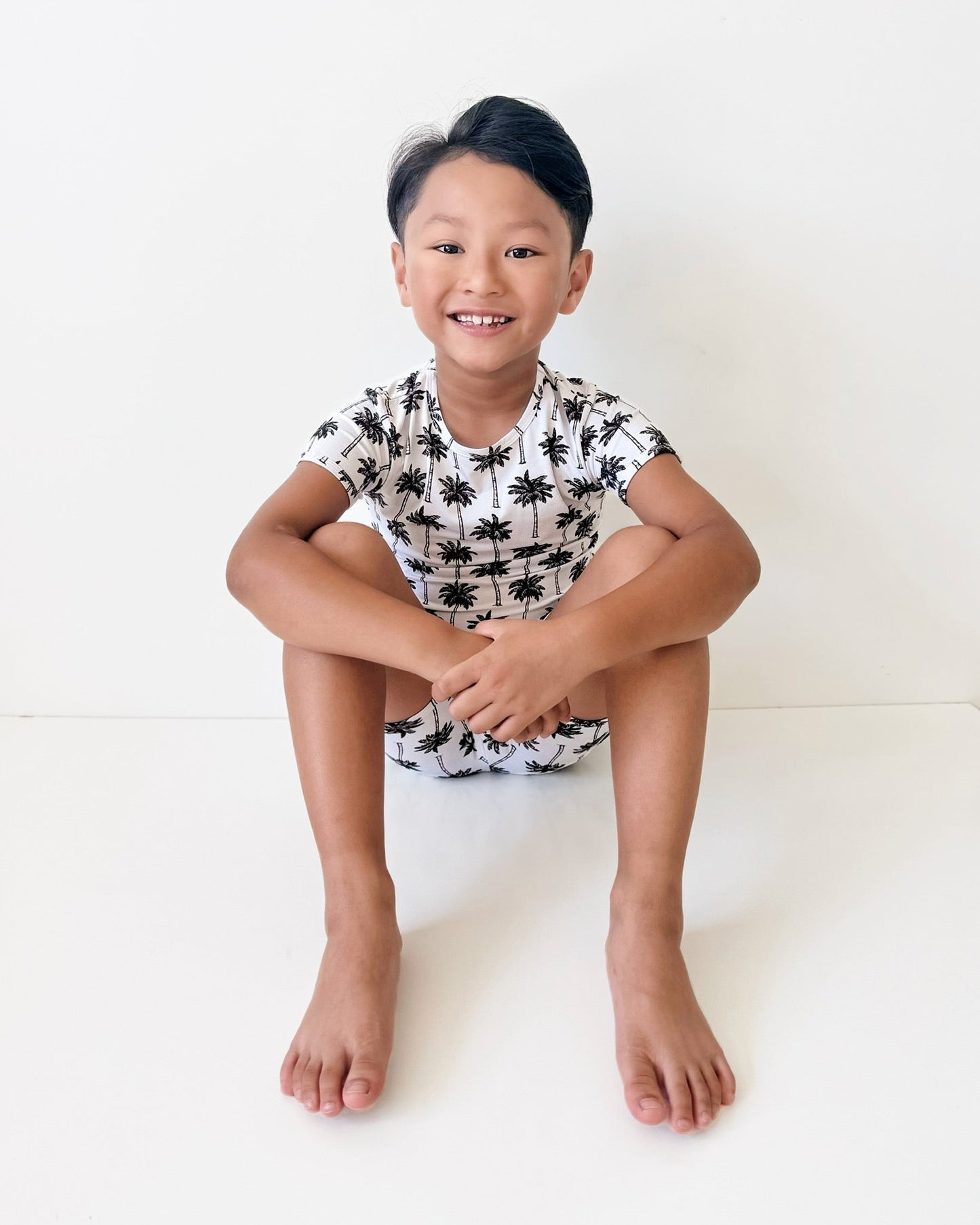 Bamboo Shorts Set | Palm Style White