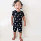 Bamboo Shorty Romper  | Palm Style Black