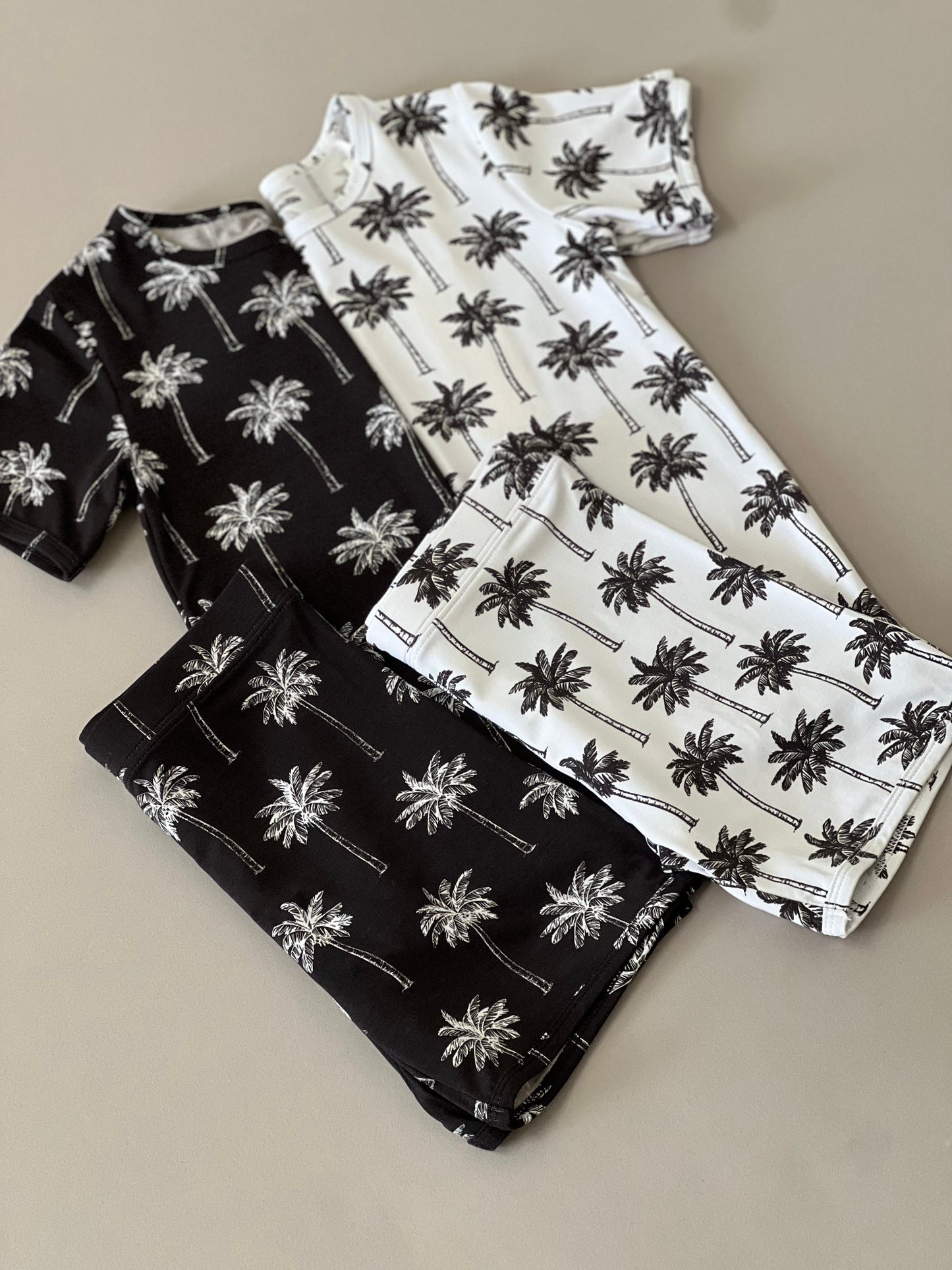 Bamboo Shorts Set | Palm Style White