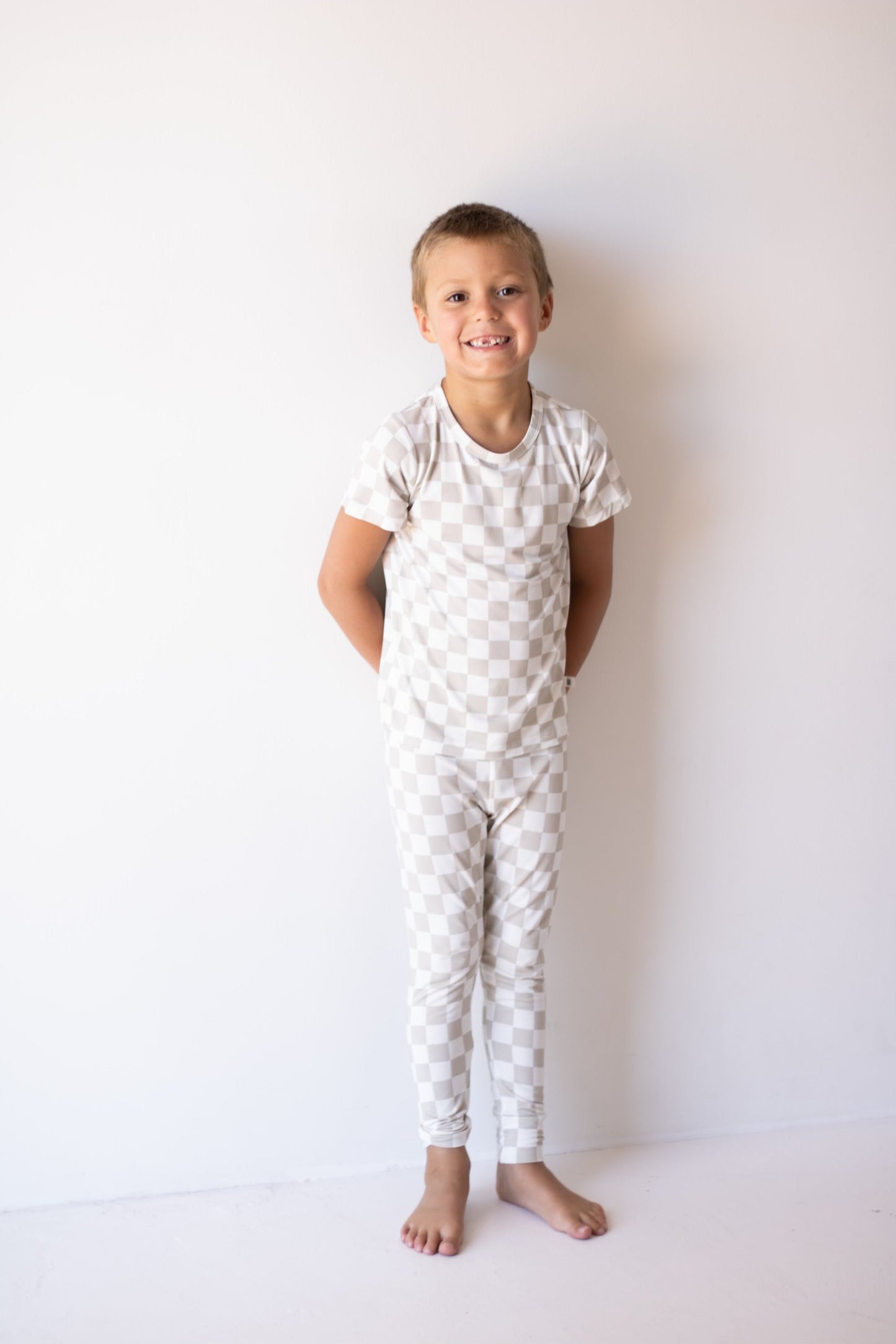 Bamboo Two Piece Lounge Set | Checkerboard