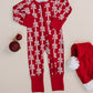 Bamboo Zip Romper | Red Bows