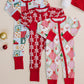 Bamboo Zip Romper | Red Bows