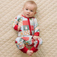 Bamboo Zip Romper | Christmas Patchwork