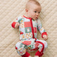 Bamboo Zip Romper | Christmas Patchwork
