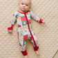 Bamboo Zip Romper | Christmas Patchwork