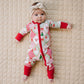 Bamboo Zip Romper | Santa Patchwork