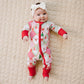 Bamboo Zip Romper | Santa Patchwork