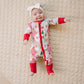Bamboo Zip Romper | Santa Patchwork