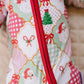 Bamboo Zip Romper | Santa Patchwork