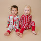 Bamboo Zip Romper | Red Bows