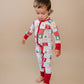 Bamboo Zip Romper | Christmas Patchwork