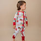 Bamboo Zip Romper | Christmas Patchwork