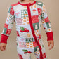 Bamboo Zip Romper | Christmas Patchwork