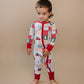Bamboo Zip Romper | Christmas Patchwork