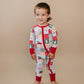 Bamboo Zip Romper | Christmas Patchwork
