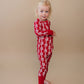 Bamboo Zip Romper | Red Bows